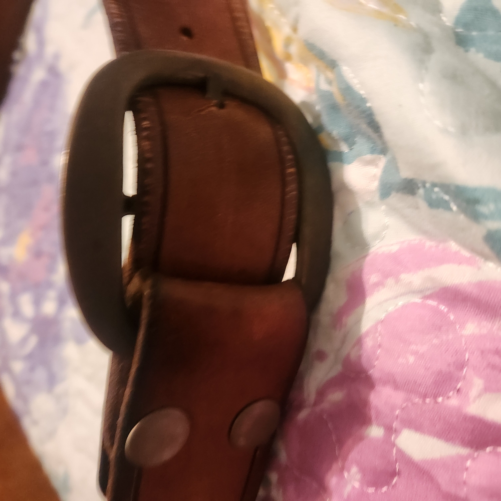 Brown Leather Belt with Black Buckle
